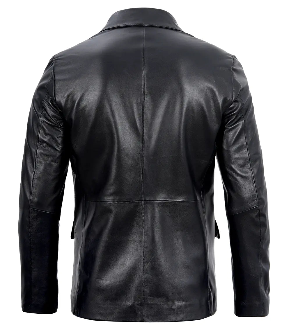 Mens Leather Blazer Jacket