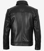 Reeves Men's Shirt Collar Black Harrington Leather Jacket