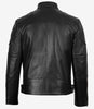 Men's Real Leather Black Biker Style Jacket