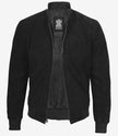 Men's Premium Black Suede Bomber Jacket