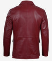 Mens Leather 2 Buttons Maroon Blazer