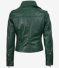 Women's Real Lambskin Leather Green Biker Style Jacket