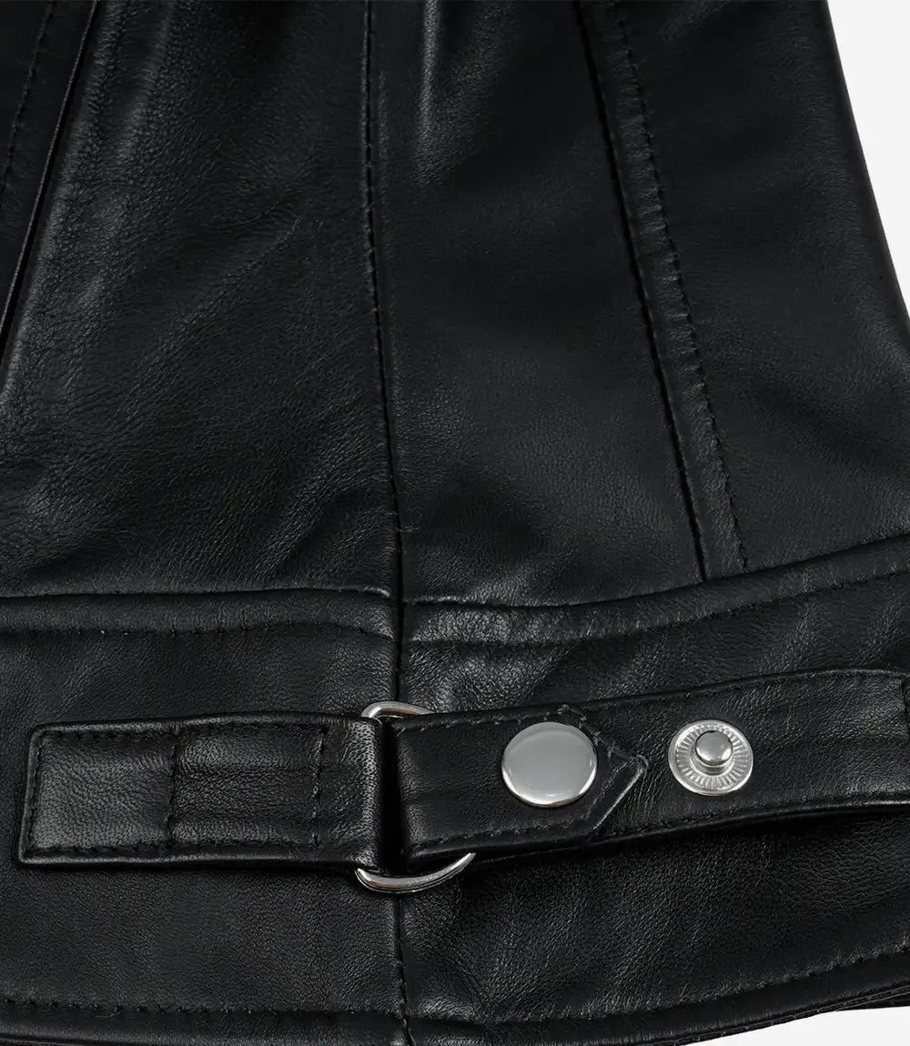 Women's Slim Fit Black Biker Style Leather  Jacket