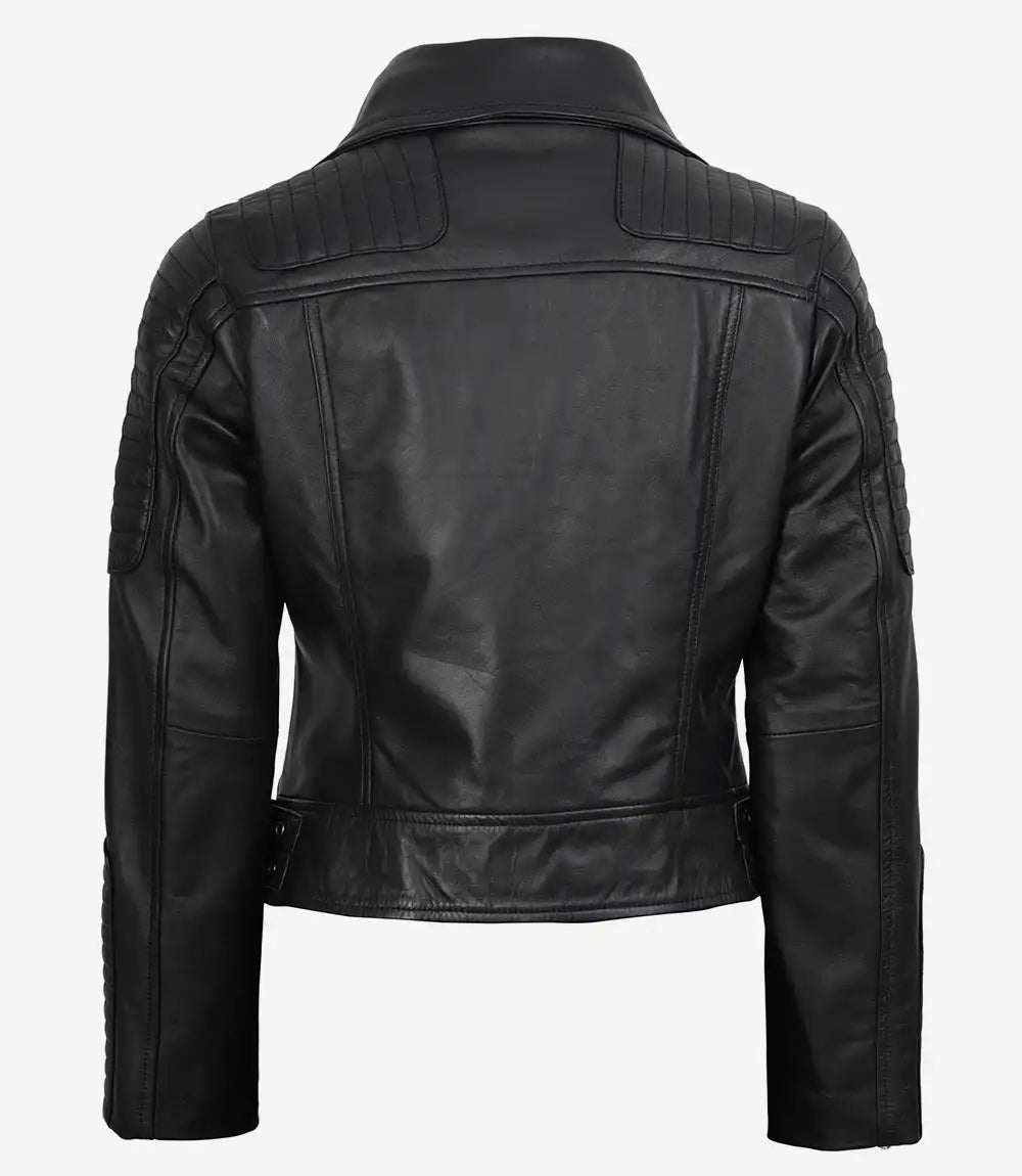 Women's Finest Black Biker Style Leather  Jacket
