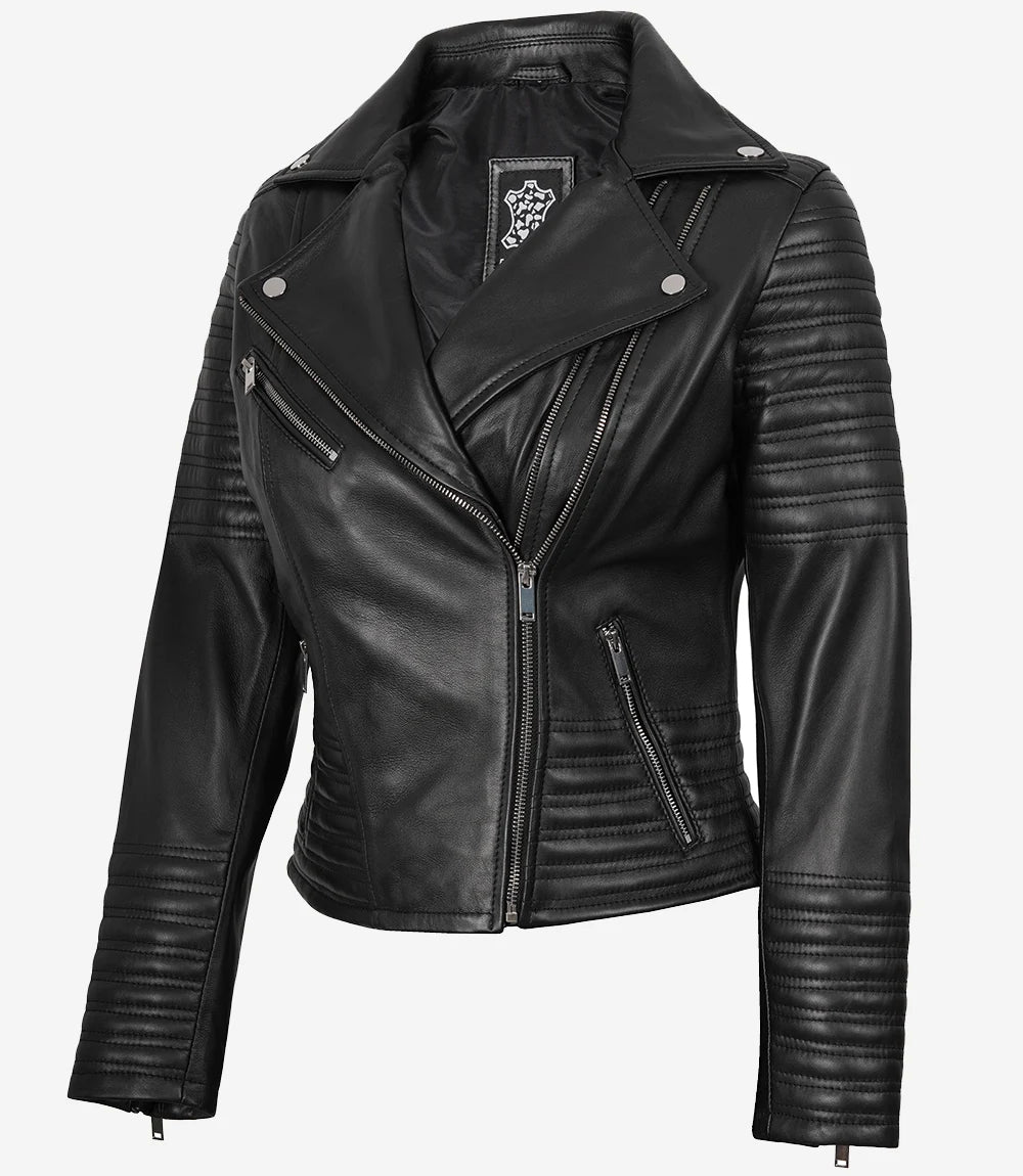 Women's Black Leather Jackets – 100% Real Leather | FJackets