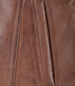 Women's Petite Brown Wax Real Leather Car Coat
