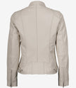 Women's Off White Biker Style Leather Jacket