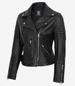 Women's Finest Black Biker Style Leather  Jacket