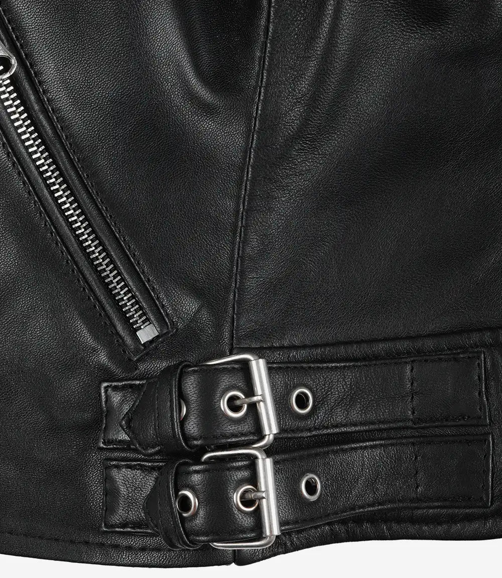 Women's Finest Black Biker Style Leather  Jacket
