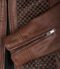 Women's Brown Textured Leather Biker Style Jacket