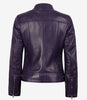Women's Purple Modern Fit Biker Style Leather Jacket