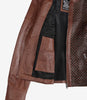 Women's Brown Textured Leather Biker Style Jacket