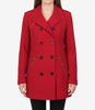 Womens Double Breasted Red Wool Peacoat
